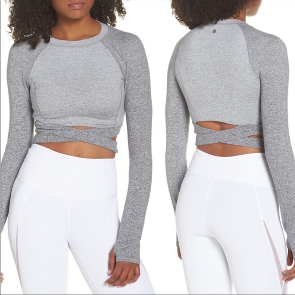 Zella Tops - Zella Crop Top Cut Out Infinity Long Sleeve Top Size XL